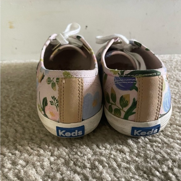 Keds Pink Floral Canvas Lace-Up Sneakers - Picture 3 of 4